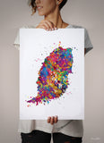 Grenada Map Watercolor Print Grenada Islands Wall Art Wedding Gift Honeymoon Gift Map Wall Hanging Country Travel Gift Home Wall Decor-1144