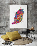 Grenada Map Watercolor Print Grenada Islands Wall Art Wedding Gift Honeymoon Gift Map Wall Hanging Country Travel Gift Home Wall Decor-1144
