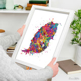 Grenada Map Watercolor Print Grenada Islands Wall Art Wedding Gift Honeymoon Gift Map Wall Hanging Country Travel Gift Home Wall Decor-1144
