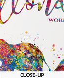 Elephants Family Watercolor Print Mom and Two Baby What a Wonderful World Quote Wedding Gift Wall Art Anniversary Wall Art Baby Shower-1856