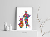 Male Golfer Watercolor Print Gift for Golfers Golf Gift Golfer Golf Sports Painting Golf Poster Man Cave Art Gifts for Him Wall Art-1898