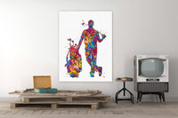 Male Golfer Watercolor Print Gift for Golfers Golf Gift Golfer Golf Sports Painting Golf Poster Man Cave Art Gifts for Him Wall Art-1898