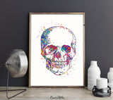 Skull Anatomy Watercolor Print Medical Art Science Art Graduation Gift Anatomy Neurology Human Skull Nurse Science Poster Skeleton Print-973