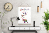 Elephant and Butterfly Inspirational Quote Watercolor Print Housewarming Gift Wall Art Motivational Quote Art Home Decor Wall Hanging-1902