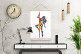 Pole Dancer Woman Girl Watercolor Print Dance Studio Sports Art Fitness Gift Sexy Show Nursery Art Dance Gift Girls Dancing Wall Art-1307