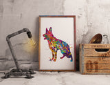 German Shepherd Dog Watercolor Print Dog Gift Pet Dog Love Puppy Friend Animal Dog Poster Dog Art Dog Lover Wall Hanging Wall Decor-1903