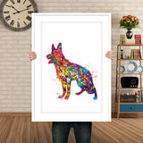 German Shepherd Dog Watercolor Print Dog Gift Pet Dog Love Puppy Friend Animal Dog Poster Dog Art Dog Lover Wall Hanging Wall Decor-1903
