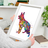 German Shepherd Dog Watercolor Print Dog Gift Pet Dog Love Puppy Friend Animal Dog Poster Dog Art Dog Lover Wall Hanging Wall Decor-1903