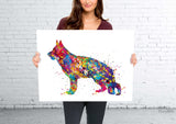 German Shepherd Dog Watercolor Dog Print Dog Gift Pet Dog Love Puppy Friend Police Dog Animal Dog Poster Dog Art Wall Hanging Wall Decor-207