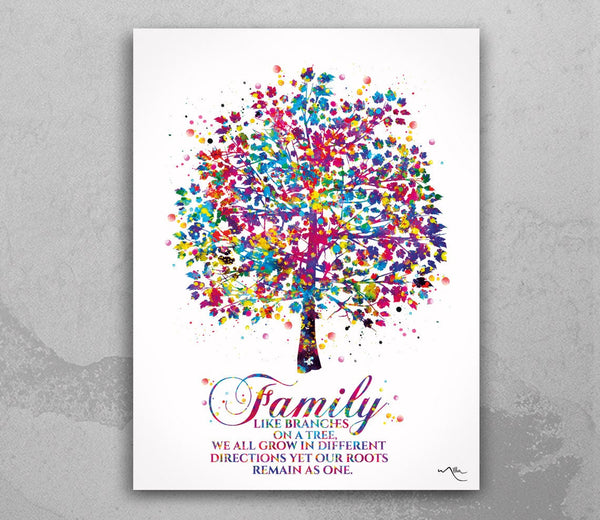 Tree Watercolor Print Family Quote Art Wall Decor Art Home Decor Wall Hanging Nursery Decor Bedroom Decor Tree Roots Housewarming Gift-1166