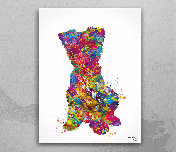 Yorkshire Terrier Watercolor Print Yorkie Art Print Terrier Art Gift Pet Dog Lover Gift Puppy Dog Poster Dog Art Housewarming Gift-1915