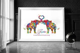 Elephant Together Quote Watercolor Print Wedding Gift Anniversary Gift Couple Print Valentines Day Housewarming Gift Family Wall Art-1447