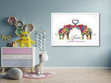 Elephant Together Quote Watercolor Print Wedding Gift Anniversary Gift Couple Print Valentines Day Housewarming Gift Family Wall Art-1447