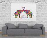 Elephant Together Quote Watercolor Print Wedding Gift Anniversary Gift Couple Print Valentines Day Housewarming Gift Family Wall Art-1447