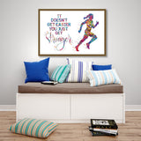 Runner Quote Watercolor Print Runner Female Woman Girl It Doesn't Get Easier You Get Stronger poster Sport running motivational Gift-1923