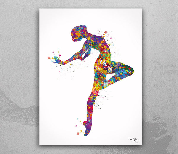Lyrical Dance Watercolor Print Modern Dance Ballroom Dance Studio Decor Contemporary Dancer Ballerina Wall Art Ballet Gift Wall Hanging-1924