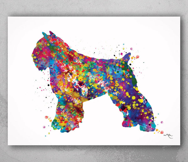 Bouvier Des Flandres Watercolor Print Dog Art Custom Portrait Pet Dog Lover Painting Doglover Personelized Memorial Gift Puppy Poster-1887