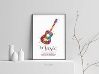 Acoustic Guitar Music Instrument Watercolor Print Classic Guitar Player Music Gives A Soul To The Universe Wings To The Mind Wall Art-1929