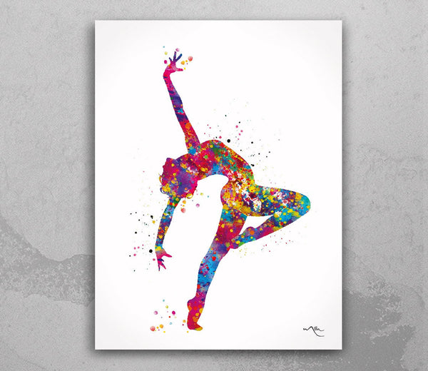 Lyrical Dance Watercolor Print Modern Dance Ballroom Dance Studio Decor Contemporary Dancer Ballerina Wall Art Ballet Gift Wall Hanging-1930