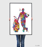 Male Golfer Watercolor Print Gift for Golfers Golf Gift Golfer Golf Sports Painting Golf Poster Man Cave Art Gifts for Him Wall Art-1898