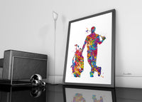Male Golfer Watercolor Print Gift for Golfers Golf Gift Golfer Golf Sports Painting Golf Poster Man Cave Art Gifts for Him Wall Art-1898