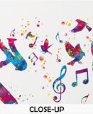 Jazz Man Music Notes and Birds Watercolor Print Musician Wall Art Poster Music Studio Saxophonist Saxophone Wall Decor Sax Wall Hanging-1939