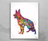 German Shepherd Dog Watercolor Print Dog Gift Pet Dog Love Puppy Friend Animal Dog Poster Dog Art Dog Lover Wall Hanging Wall Decor-1903