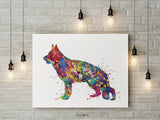 German Shepherd Dog Watercolor Dog Print Dog Gift Pet Dog Love Puppy Friend Police Dog Animal Dog Poster Dog Art Wall Hanging Wall Decor-207