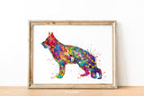 German Shepherd Dog Watercolor Dog Print Dog Gift Pet Dog Love Puppy Friend Police Dog Animal Dog Poster Dog Art Wall Hanging Wall Decor-207
