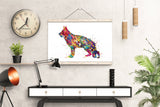 German Shepherd Dog Watercolor Dog Print Dog Gift Pet Dog Love Puppy Friend Police Dog Animal Dog Poster Dog Art Wall Hanging Wall Decor-207