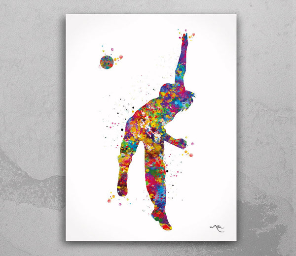 Cricket Player Woman Watercolor Print Female Cricket Gift Cricket Art Wall Art Wall Decor Girl Cricket Player Home Decor Sport Wall Art-1946