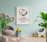 Mothers Hold Their Children's Hands Quote Watercolor Print Mother and Baby Daughter Gift Son Gift For Kids Birthday Baby Shower Nursery-1911