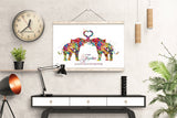 Elephant Together Quote Watercolor Print Wedding Gift Anniversary Gift Couple Print Valentines Day Housewarming Gift Family Wall Art-1447