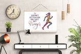 Runner Quote Watercolor Print Runner Female Woman Girl It Doesn't Get Easier You Get Stronger poster Sport running motivational Gift-1923