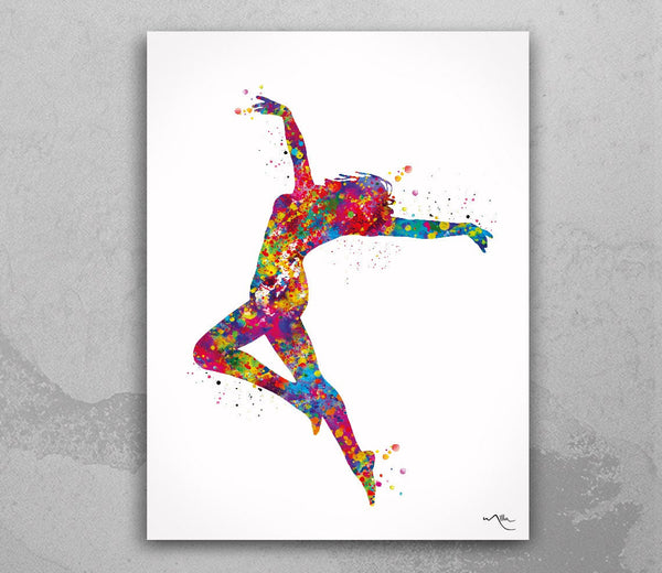 Lyrical Dance Watercolor Print Modern Dance Ballroom Dance Studio Decor Contemporary Dancer Ballerina Wall Art Ballet Gift Wall Hanging-1926