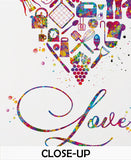 Kitchen Art Watercolor Print Eat Drink Love Set of 3 Kitchen Wall Art Housewarming Gift Food and Drink Dining Room Wall Decor Dine Room-2380