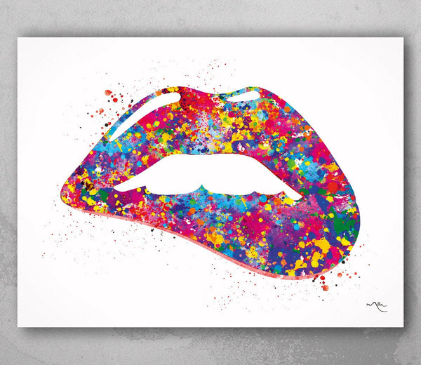 Lips Watercolor Art Print Dental Art Healthy Tooth Smile Lips Office Clinic Dentist Decor Wall Decor Art Home Decor Sexy Wall Hanging-802