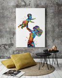 Mother Holding Baby Art Watercolor Print Afro American Mother and Baby Parent Love Boy Girl Family Kids Birthday New Mum Baby Shower-1982