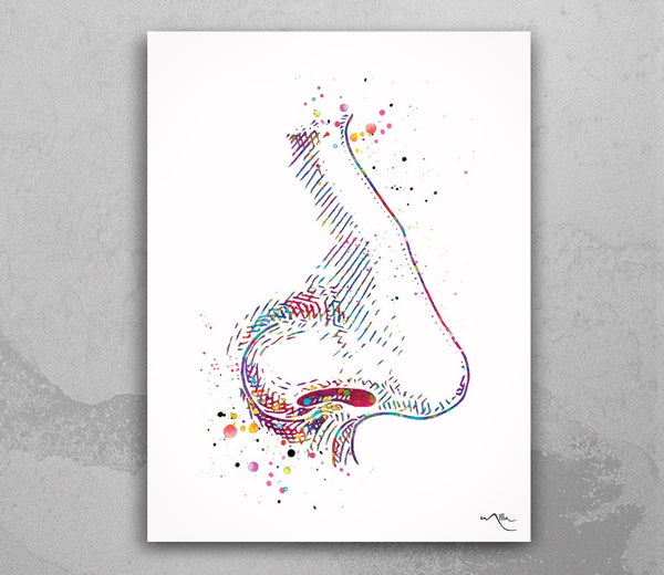 Nose Watercolor Print ENT Doctor Human Ear Nose Throat Student Graduation Doctor Clinic Decor Medical Office Art Office Surgery Doctor-82