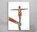 Gymnastics Balance Beam Watercolor Print Sports Art Teen Room Nursery Art Sports Gift Female Woman Sports Decor Wall Art for Girls-1962