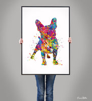 French Bulldog Watercolor Dog Print Frenchie art print Bouledogue Francais Art Gift Pet Dog Love Friend Animal Doglover Poster Dog Art-1525
