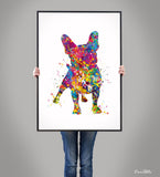 French Bulldog Watercolor Dog Print Frenchie art print Bouledogue Francais Art Gift Pet Dog Love Friend Animal Doglover Poster Dog Art-1525