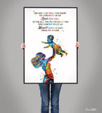 Mother and Child Quote Watercolor Print Mother and Baby Afro American Boy Girl African American Motherhood New Mum Baby Shower Nursery-1995