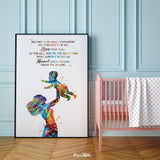 Mother and Child Quote Watercolor Print Mother and Baby Afro American Boy Girl African American Motherhood New Mum Baby Shower Nursery-1995