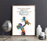 Mother and Child Quote Watercolor Print Mother and Baby Afro American Boy Girl African American Motherhood New Mum Baby Shower Nursery-1995