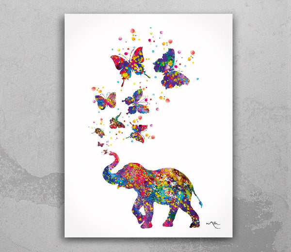 Elephant and Butterfly Watercolor Print Motivational Art Nursery Wall Art Inspirational Wall Decor Art Houserwarming Gift Wall Hanging-1997