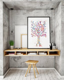 Circuit Board Tree Art Watercolor Print Science Art Computer Modern Art Electronic Motherboard Engineer Technology Office Wall Hanging-1978