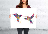 Hummingbirds Watercolor Print Wedding Gift Wall Art Hummingbird Poster Watercolor Bird Painting Bird Print Christmas Gift Wall Hanging-975