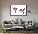 Hummingbirds Watercolor Print Wedding Gift Wall Art Hummingbird Poster Watercolor Bird Painting Bird Print Christmas Gift Wall Hanging-975