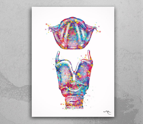 Larynx and Vocal Cord Watercolor Print Medical Art Anatomy Art Audiologist ENT Poster Science Art Speech Therapy Office Clinic Art Decor-171